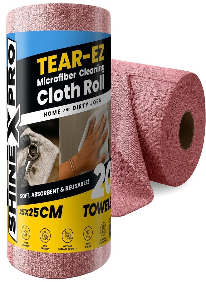 ShineXPro Microfiber Cleaning Cloth Roll, 20Pcs, 4000 Times Washable - 10X Cheaper Than Paper Kitchen Towel Roll - Ultra Absorbent Lint Free Microfiber Cleaning Cloth for Kitchen - Tearable, Reusable - Image 1